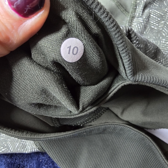 Lululemon High Times Pant Luxtreme Mesh Size 10 Jazzy White Gator Green / Gator - Picture 10 of 15